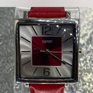 MENS ^^^ Esprit Silver and Red Square Watch